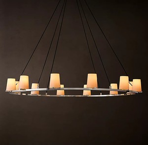 Lustre moderne en albâtre <span class=keywords><strong>Cora</strong></span>, lampes suspendues de luxe dorées, luminaire suspendu en marbre pour salon - Product Image 2