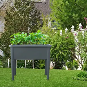 Jardinière à arrosage automatique de 20.8 gallons avec indicateur de niveau d'eau, lit de jardin surélevé à arrosage automatique en plastique