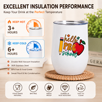 Vasos de Acero Inoxidable de 12oz para Sublimación, Doble Pared Aislada al Vacío, con Pajita y Tapa, en Oferta