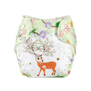 Lokeystar dessin animé imprimé réutilisable bébé couches bouton pression réglable imperméable couches en tissu pour bébé - Product Image 5
