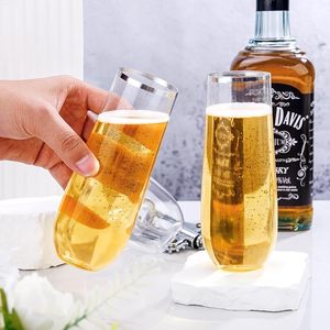Flûtes à Champagne transparentes, verre à vin en plastique sans tiges, avec bord en or Rose/jante en or résistant aux chocs - Product Image 3