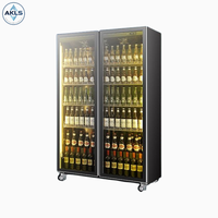 Réfrigérateur commercial vertical en gros, vitrine avec porte en verre, congélateur pour boissons, refroidisseur de bière avec éclairage LED