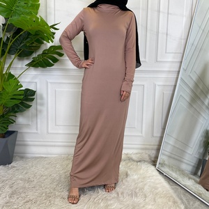 6532 #   Robe en jersey tendance à col montant pour femmes musulmanes, robe intérieure pour abaya ouverte, vêtements quotidiens, vente en gros, livraison rapide - Product Image 5