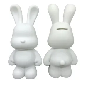 รูปกระต่ายสีขาวขนาด23-33ซม. ตุ๊กตากระต่ายสีขาวแบบ DIY สำหรับตกแต่งบ้านโมเดลการกระทำของเล่นกระต่ายน้ำอึมครึมรุนแรง