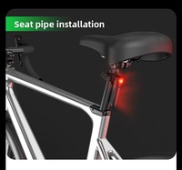 Feu arrière de vélo à LED haute luminosité avec radar d'avertissement, rechargeable, étanche, pour la sécurité nocturne