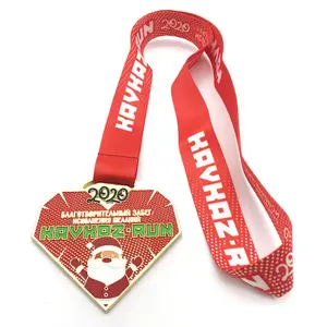 Wholesale Metal Sports Race Basketball Medal With Ribbon Custom Cheap 5K Christmas Running Medals And Ribbon