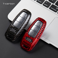 T-karbon karbon fiber anahtar kapak için Audi A4 A5 A6 A7 A8 RS Q5 TT fabrika toptan anahtar kutu araba iç aksesuarları