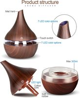 Humidificateur portable à ultrasons à brume froide, mini humidificateur, purificateur d'air domestique, diffuseur à motif personnalisable imitation bois pour hôtels