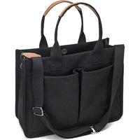 Sac fourre-tout en toile personnalisé pour femme avec poches, sac à bandoulière pour ordinateur portable, sac à main quotidien, sac à bandoulière polyvalent