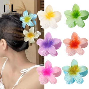 <span class=keywords><strong>PL</strong></span> diskon besar aksesoris rambut perempuan wanita manis penjepit rambut bunga hawaii cakar rambut bunga transparan - Product Image 1