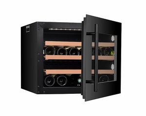 Vitrine à vin porte ventilateur de température électronique vin français ventilateur personnalisé refroidissement 100 cave à vin argent acier inoxydable - Product Image 1