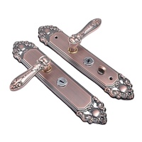 Poignée de porte d'entrée antivol en acier inoxydable de style européen, finition bronze antique rouge, en gros et en stock