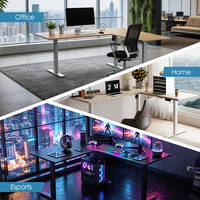 Cadre de bureau électrique réglable en hauteur en forme de L à 3 pieds pour table de jeu et bureau