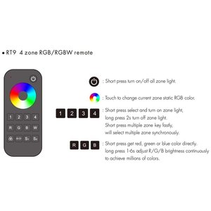 Telecomando RF 2.4GHz per Illuminazione Interna RGB con Controllo Radio e Disco Touch per 4 Zone Magnetiche Compatibile con Alimentatore Skydance - Product Image 2