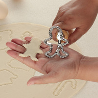 9 pièces forme de noël manche en bois rouleau lame roues ravioli biscuit emporte-pièce moule presse timbre fabricant moule