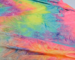 Rainbow Tie-Dye Spandex Fabric, 4-Way Stretch Elastic Material for Sewing Swimwear & Sportswear - Product Image 5