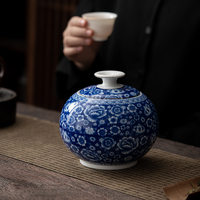 Élégante boîte à thé en céramique peinte à la main, hermétique, avec couvercle, en porcelaine, pour la conservation des feuilles de thé et la protection contre l'humidité
