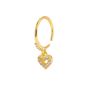 YW Anillo Ajustable de Septum con Ojo Turco, Corazón y Luna de Circonita Cúbica, <span class=keywords><strong>Piercing</strong></span> Multiusos para Nariz, Daith, Helix, Tragus, Snug y Piercings Orbitales - Product Image 4