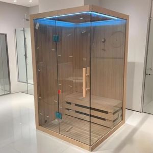 Sauna Tradicional de Vapor Seco para 2 Personas, de Madera Sólida de Hemlock Canadiense, Ecológica, Compacta, con Calentador Templado, <span class=keywords><strong>Precio</strong></span> de Fábrica - Product Image 5