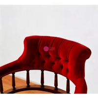 Fauteuil en bois sculpté rétro Yicheng, rembourré en velours rouge, chaise de loisirs pour petit appartement, chambre à coucher, salon