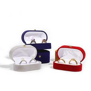 1 Pc portatile doppio anello scatola Display gioielli regalo titolare matrimonio anello <span class=keywords><strong>di</strong></span> fidanzamento caso <span class=keywords><strong>organizzatore</strong></span> per le donne coppia - Product Image 2