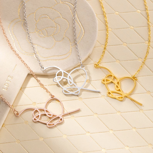 Collar Minimalista <span class=keywords><strong>con</strong></span> Corazón de Acero Inoxidable, Colgante Inspirado en K-Pop <span class=keywords><strong>con</strong></span> la Frase 'Love Yourself', Regalo de Joyería para Chicas, Mejores Amigas, Cumpleaños - Product Image 2