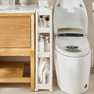 Étagère de rangement pour salle de bain Lida, 3 niveaux, autoportante, rectangulaire, durable, organiseur latéral pour toilettes - Product Image 2