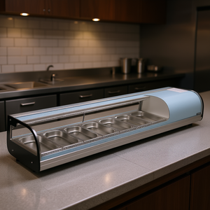 Vitrine à sushi 2,5 pieds cubes avec éclairage LED, contrôle numérique, 7 bacs, équipement de réfrigération commercial - Product Image 2