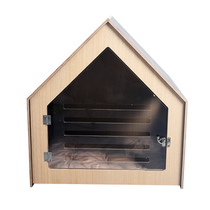 Özel Tasarım Modern Nefes Alabilen İç Mekan Köpek Kedi Evcil Hayvan Evi Mobilyası Büyük Küçük Siyah Ahşap Ev - Product Image 3