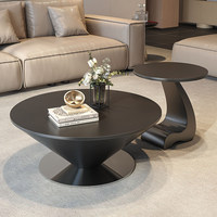 Table basse créative de style italien, en forme de soucoupe flottante irrégulière, en dalle de roche, luxe léger, pour petits salons et usage domestique