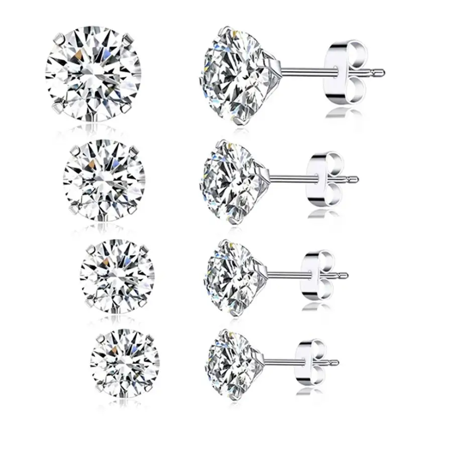 Grosir Hotsell Terbaik Desain Perak Indah Zirconia Stud Earrings Aksesoris Wanita Perhiasan Sterling Silver Earrings