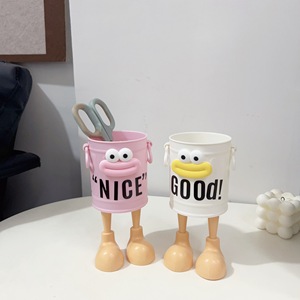 Creative Quirky Metal Pen Holder Round Desktop Storage <b>Box</b> For Students Office Girls <b>Large</b> Capacity Cute Design - Product Image 3