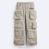 OEM Vente en gros Personnalisé Salopette ample de camping pour homme beige gris avec plusieurs poches au niveau du genou