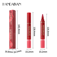 Brillo labial de doble cabezal con aceite en gel de larga duración, color intenso, efecto voluminizador, fácil de aplicar y colorear, tinte para contorno de labios.