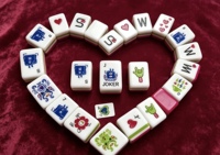 Table de Mahjong Américaine Créative à Motifs Vifs en Acrylique Écologique, Emballage Personnalisé, Utilisation Universelle pour 4 Joueurs