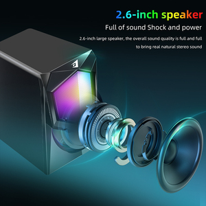 JERTECH S9 Oficina doméstica Plástico Mini USB 2,0 Altavoces PC portátil 7 colores Luz LED Audio digital Altavoz de escritorio con cable - Product Image 5