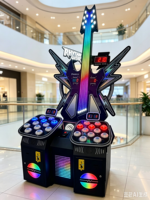 Máquina de Juego Arcade de Batería y Baile para Dos Jugadores, Operada con Monedas/Billetes, Simulador de Ritmo Musical para Centros de Juego