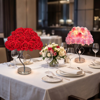 Lampe de bureau en forme de rose, lumière de table LED romantique avec support en forme de cœur en cristal, idéal pour la Saint-Valentin, cadeau de mariage, décoration de chambre à coucher
