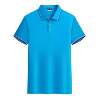 Groothandel op maat geborduurde effen bedrukte logo heren werk golf zakelijke shirts anti-pilling ademend korte mouw