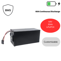 Fabrika Çıkışlı 64V30Ah LiFePO4 Elektrikli Araç Kargo Bisikleti ve Hizmet Scooterları Kullanıcıları İçin Güç Bataryası Özelleştirilebilir 6 Yıl Garantili