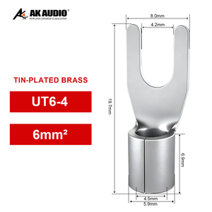 UT6 UT en forme de fourche borne nue borne de connexion borne pressée à froid fil oreille cuivre nez fin fil <span class=keywords><strong>connecteur</strong></span> - Product Image 2