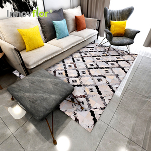 De cuero Patchwork <span class=keywords><strong>gran</strong></span> mongol falso blanco de peluche redonda imitación de piel de vaca de cuero de piel de oveja de piso de la - Product Image 5