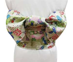 Accessoires et accessoires de mode intérieure pour femmes : Peignoir kimono style japonais, ceinture à motif gaufré, nœud de tête, ceinture de taille - Product Image 6