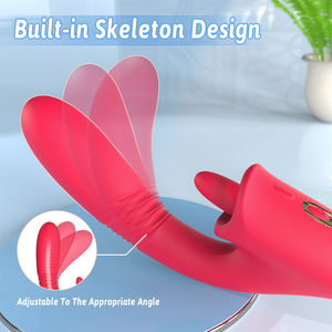Luxus-Spielzeug für Erwachsene für sexy Silikon-Frauen mit 3D-Teleskopbewegung und pulsierendem Zungenspitzen-Stimulator IPX7 Wasserdicht - Product Image 6