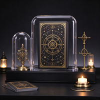 Jeu de cartes de tarot noir et or, jeu de tarot original Soleil, Lune, Étoile avec boîte de rangement pour la divination, jeu de société et collection