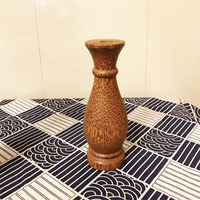 Vintage Kokosnussholz-Vase Trockenblumen Holzvase