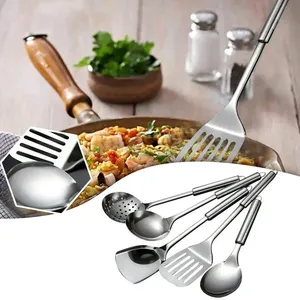 5PCS/SET Stainless Steel Practical Spatula <b>Kitchen</b> Utensil Set Cooking Tool Slotted Turner Rice Spoon Ladle Cooking Tools - Product Image 1