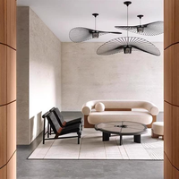 Canapé d'angle moderne de luxe rembourré avec structure en bois de pin et tissu en laine d'agneau pour salon de villa