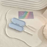 Ensemble étui à lentilles de contact vintage en forme de poisson mat, couleur unie, étui à lunettes écologique en plastique PU de forme rectangulaire en PVC, sacs