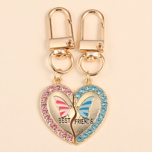Portachiavi in lega a forma di cuore con strass di diamante alla moda piccolo regalo per buoni <span class=keywords><strong>amici</strong></span> migliori <span class=keywords><strong>amici</strong></span> coppie portachiavi - Product Image 2